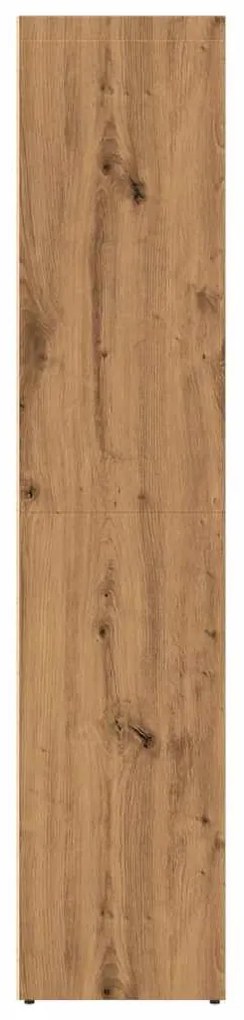 kézműves tölgy színű szerelt fa könyvszekrény 36x30x143 cm