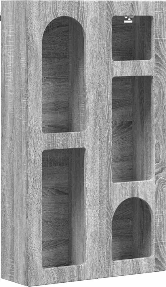 vidaXL Függő szekrény polcokkal Szürke Sonoma 59 x 20 x 100 cm Faanyag