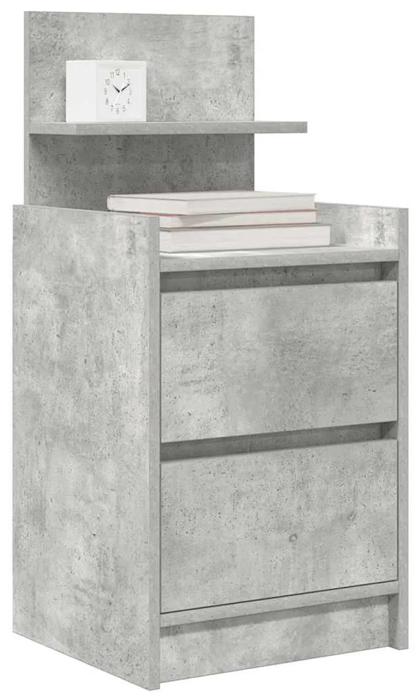 Betonszürke éjjeliszekrény 2 fiókkal 38x34x80 cm