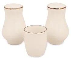 83 darabos étkészlet, fehér/rézszínű/porcelán