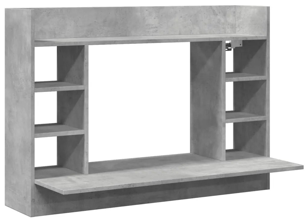 betonszürke szerelt fa falra szerelhető íróasztal 105x48x75 cm