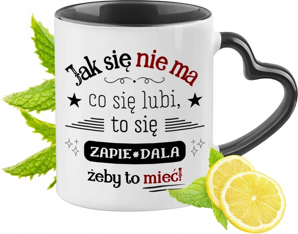 Vicces Bögre Fekete Szív Alakú Füllel Ajándék