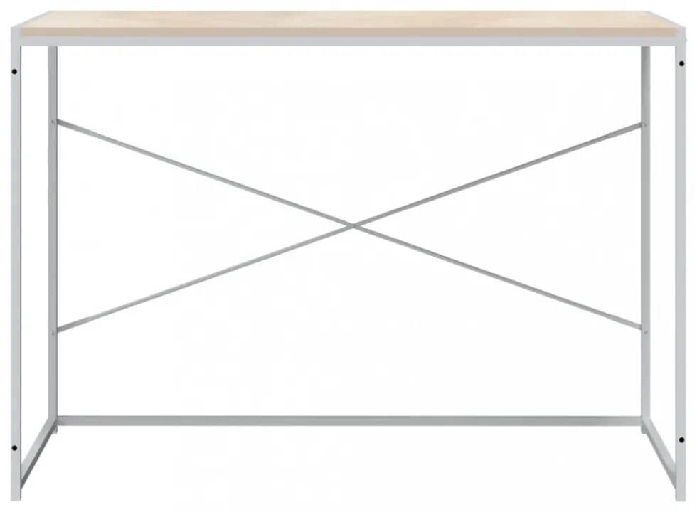 fehér-tölgyszínű szerelt fa számítógépasztal 110 x 60 x 70 cm
