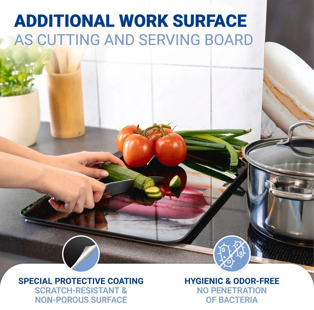 Edzett üveg tűzhely fedőlap szett 2 db-os 30x52 cm Macarons – Wenko