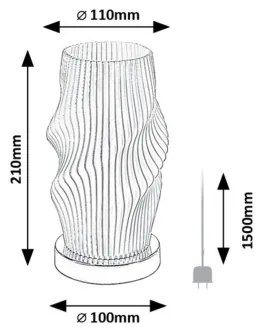 Rabalux 74189 - Asztali lámpa TIANA 1xE14/25W/230V