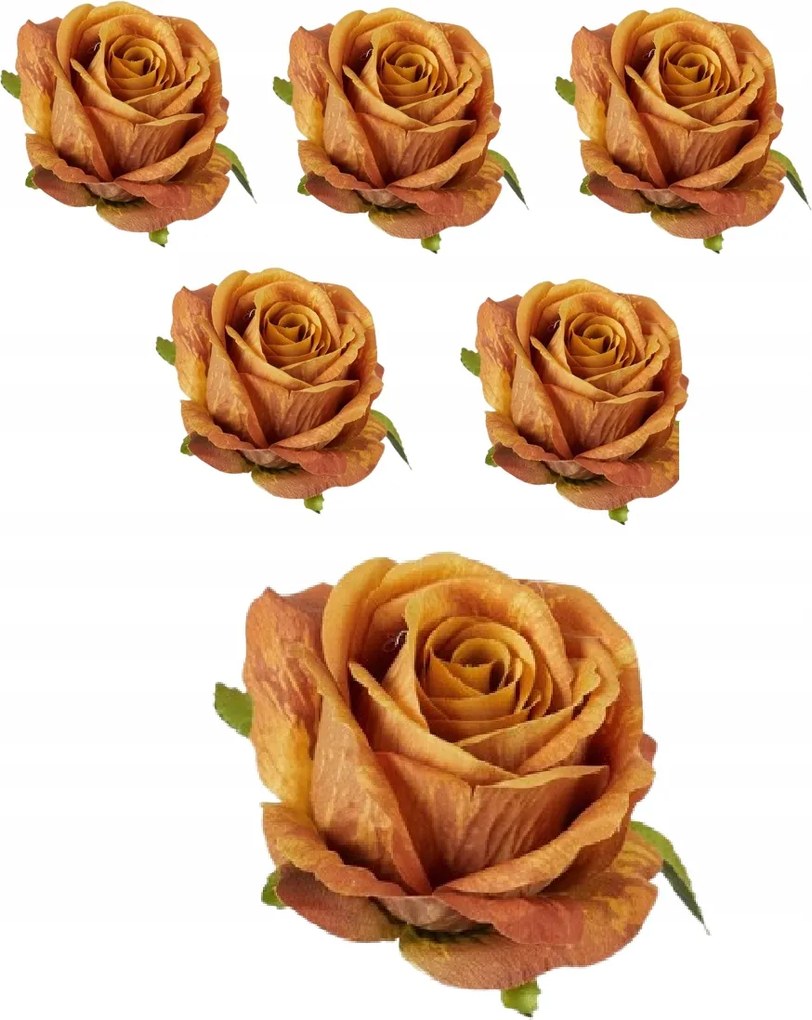 6x Mesterséges rózsa kötés fej bimbó mesterséges virágok rózsák