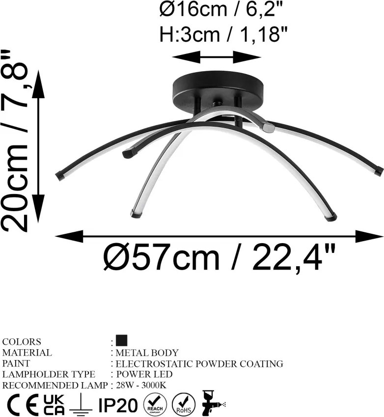 Ledbanana fém függőlámpa, Ø16 cm – TR119FRS1553