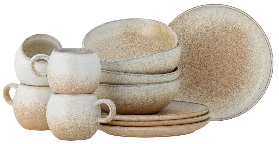 Agyagkerámia étkészlet 12 db-os Paula – Bloomingville