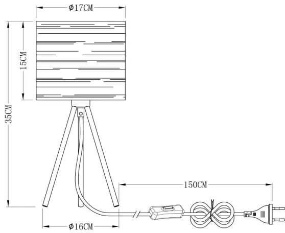 Globo 15342T - Asztali lámpa TUNNO 1xE14/15W/230V