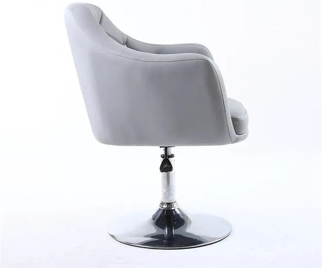 HC830 Szürke modern műbőr szék krómozott lábbal