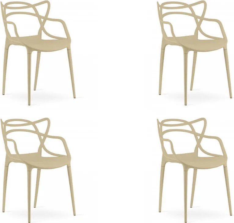 4 db KATO műanyag szék szett, bézs