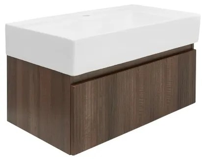 SAT Evolution Fürdőszobaszekrény mosdóval 78x30x44,8 cm dió matt SATEVO80NAU2