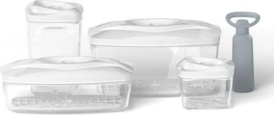 Szett: 4 db SeeYoo Dafi légmentesen záródó ételtároló Fehér pumpa