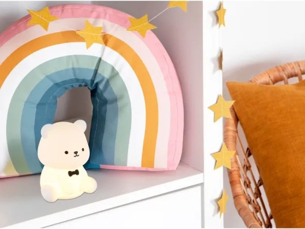 Globo 2870 - TEDDY LED RGBW, fényerőszabályozható, újratölthető gyerek éjjeli lámpa, 1 W LED, 5 V, 1200 mAh, mackó alakú