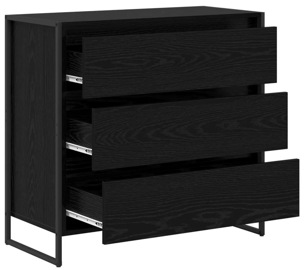 Széf fiókkal Fekete tölgy 79 x 36 x 75.5 cm Faanyag