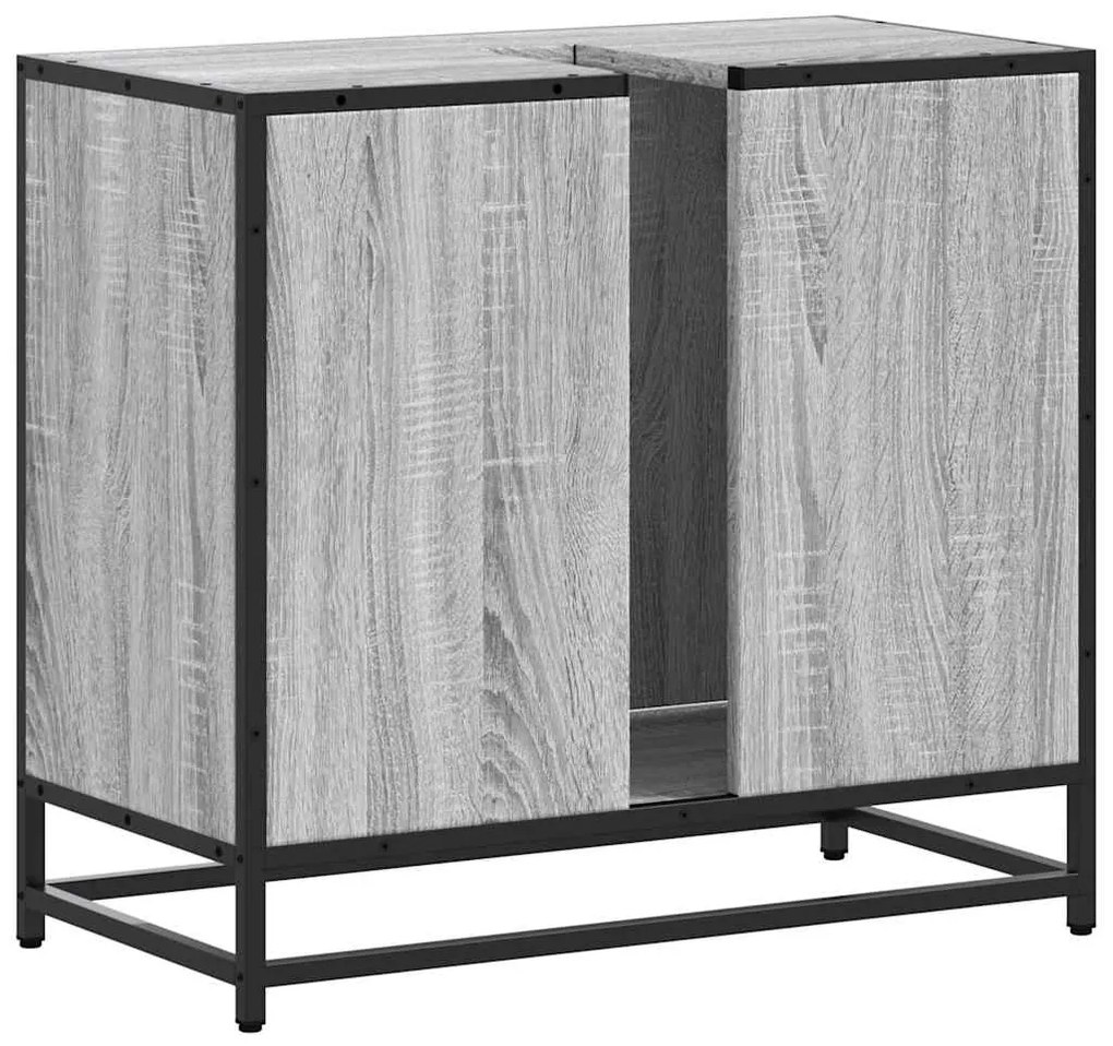 mosdószekrény szürke Sonoma 65x33x60 cm műfa