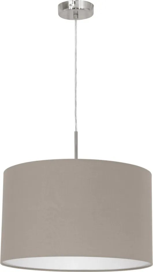 EGLO 31572 PASTERI Ernyős Függesztett Lámpa Nikkel, Taupe E27 IP20