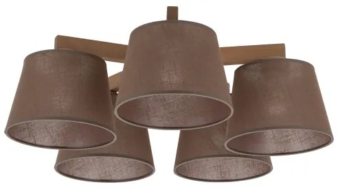 Brilagi - Felületre szerelhető csillár LATTE SABIA 5xE27/15W/230V fenyő/barna