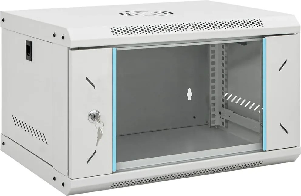 vidaXL 6U fali hálózati szekrény 19" IP20 53x40x30 cm