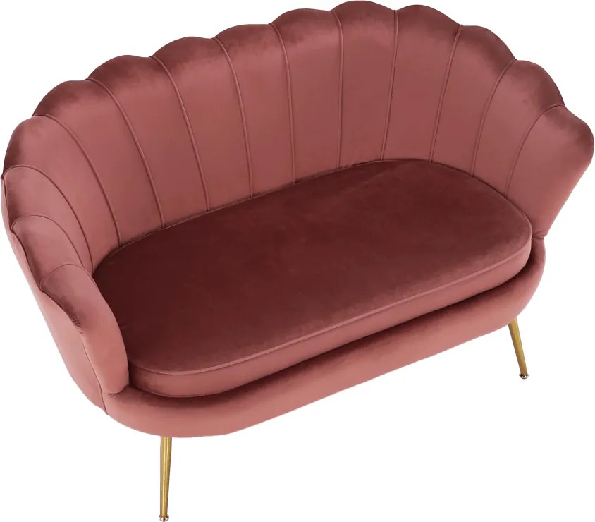 Pad Art-deco stílusban, rózsaszín Velvet anyag/gold chróm-arany, NOBLIN