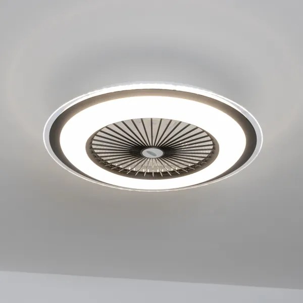 Brilagi - LED Dimmelhető lámpa ventilátorral RONDA LED/48W/230V fekete + távirányító