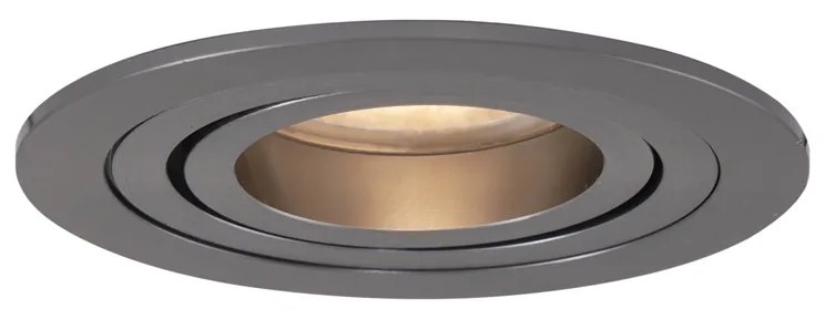 6 darabos modern, ágyúszürke, süllyesztett spotlámpa készlet GU10 50mm-es kerek, dönthető - Rondoo