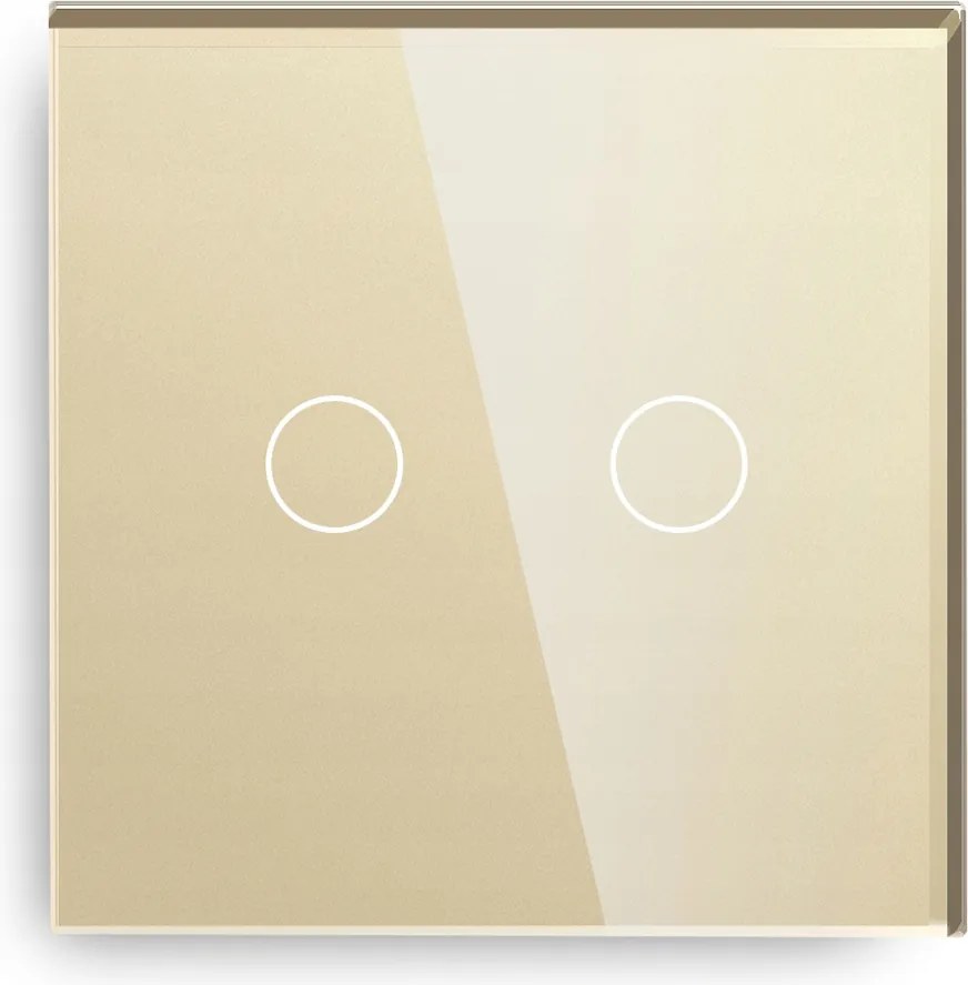 Érintőkapcsoló Fénykapcsoló Dupla 2K Üveg Kapcsoló