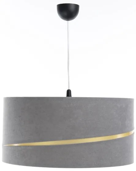 Csillár zsinóron SWING 1xE27/60W/230V szürke/arany