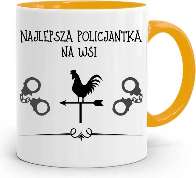 Sárga Bögre A Legjobb Rendőrnőnek, fényképes nyomattal