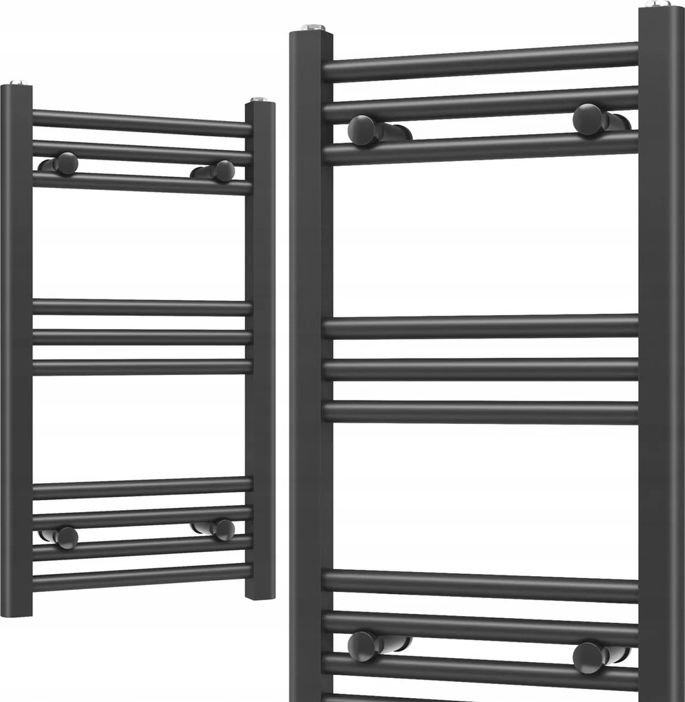 Fürdőszobai Radiátor Létra 400x700 232W 10-BORDÁS Fekete Slim 40x70cm