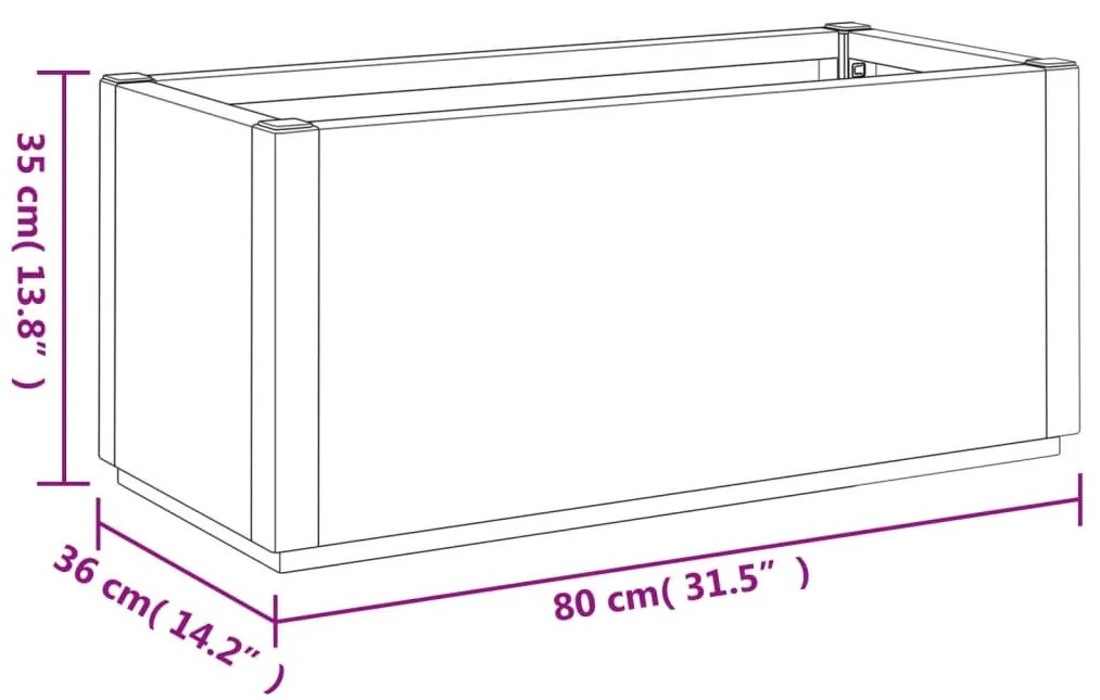 vidaXL sötétszürke polipropilén kerti ültetőláda 80 x 36 x 35 cm