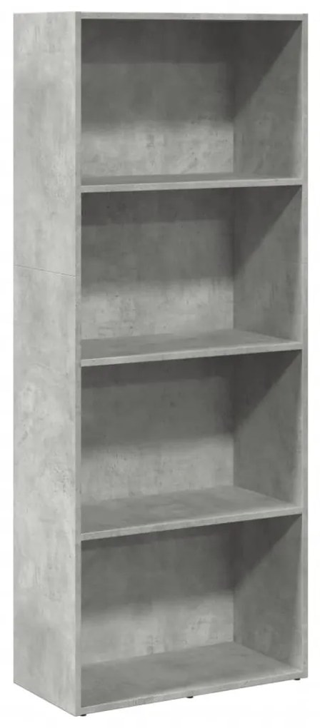 betonszürke szerelt fa könyvespolc 60 x 30 x 152 cm