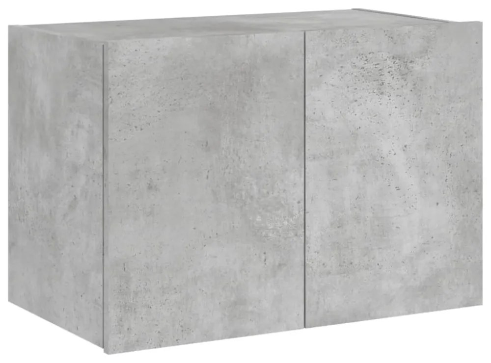 betonszürke falra szerelhető TV-szekrény LED-del 60x35x41 cm