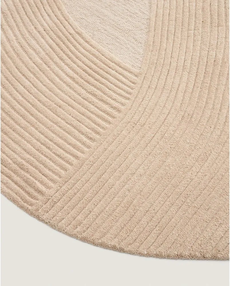 Krémszínű kézi szövésű gyapjú kerek szőnyeg ø 200 cm Domm – Kave Home