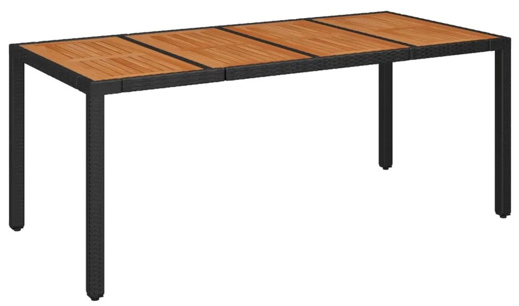 7 részes fekete polyrattan kerti étkezőgarnitúra párnával