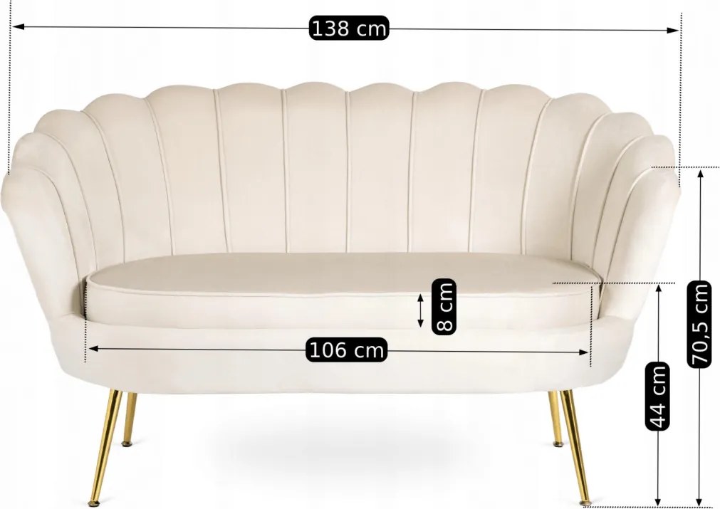 Sofa ZENDAYA Kremowa