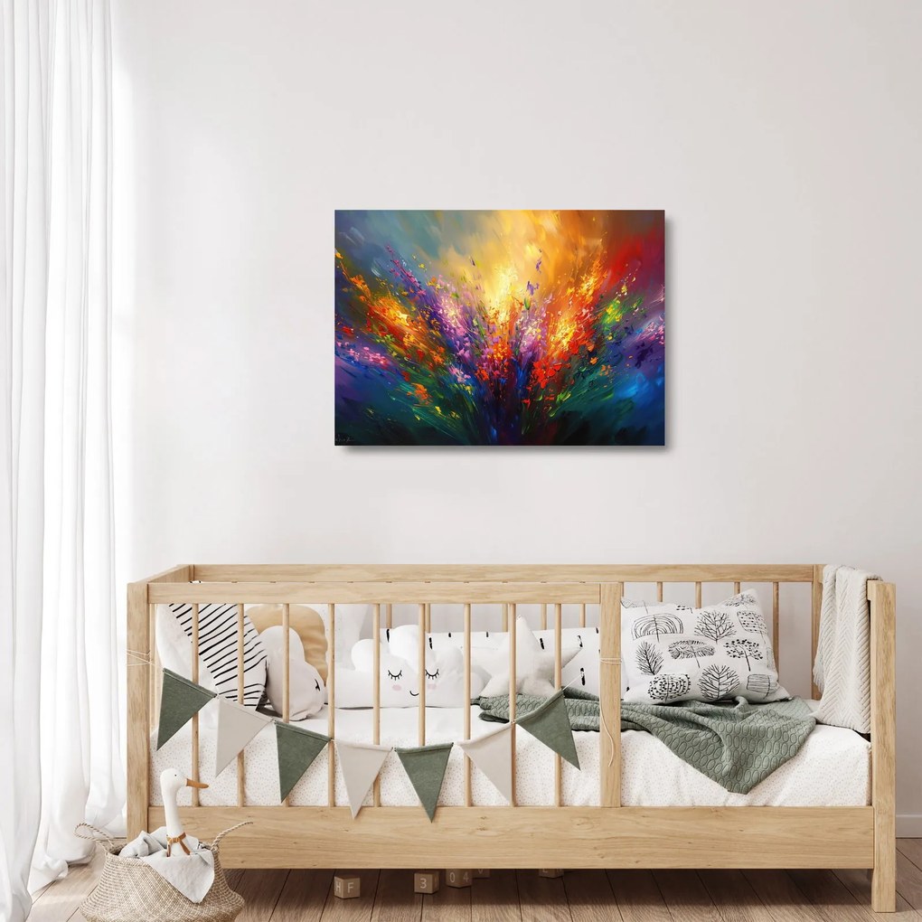 Üveg kép - A virágok absztrakciója (70x50 cm)