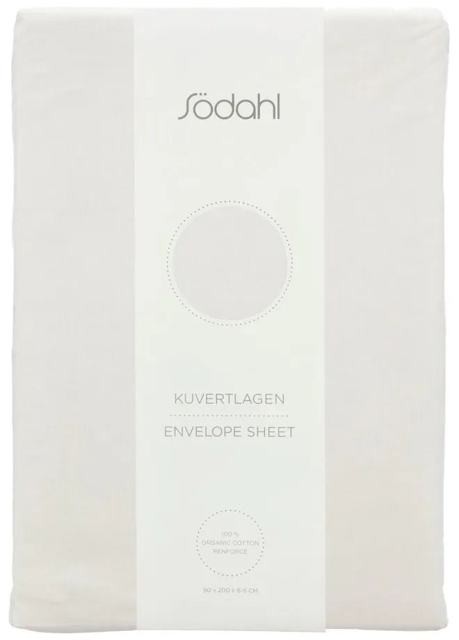 Fehér gumis pamut lepedő 180x200 cm Calm – Södahl