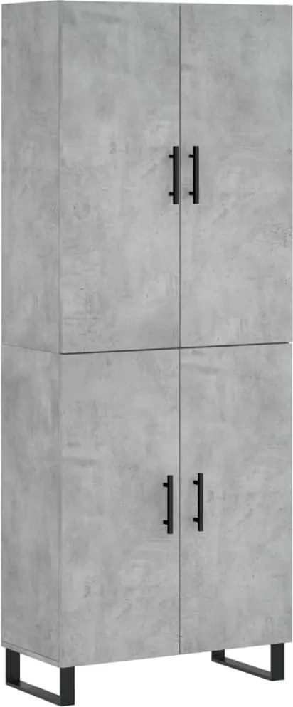 vidaXL betonszürke szerelt fa magasszekrény 69,5 x 34 x 180 cm