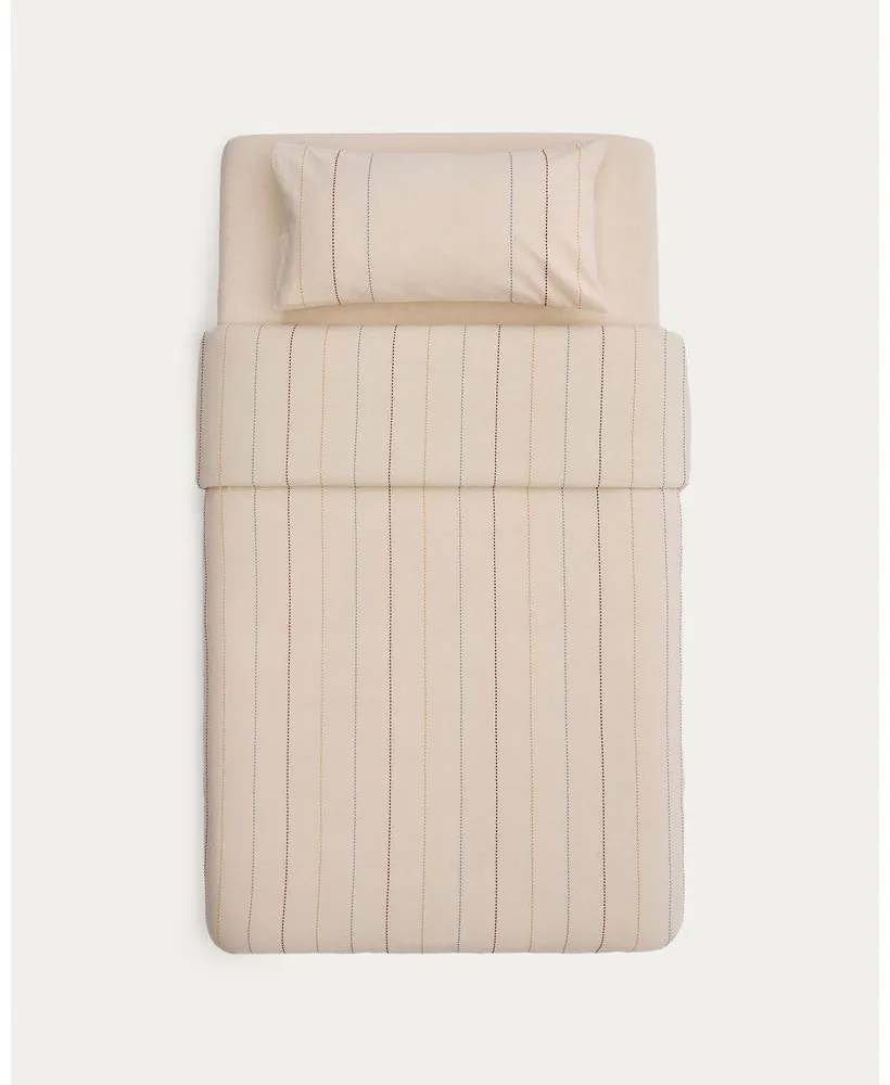 Bézs bio pamut gyerek ágyneműhuzat babaágyhoz lepedővel 110x180 cm Indani – Kave Home