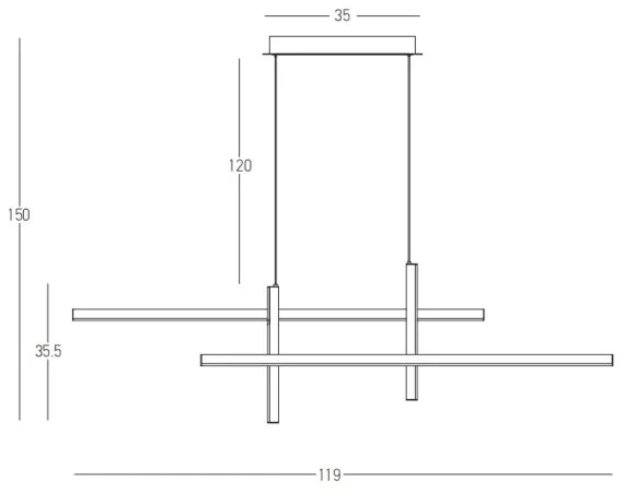 Zambelis 22023 - LED dimmelhető függeszték LED/41W/230V fekete
