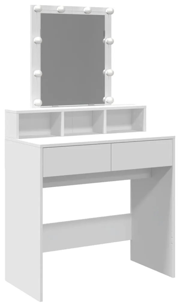 fehér fésülködőasztal LED-del 80 x 41 x 144,5 cm