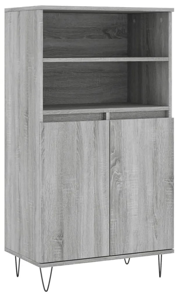 szürke sonoma szerelt fa magasszekrény 60 x 36 x 110 cm