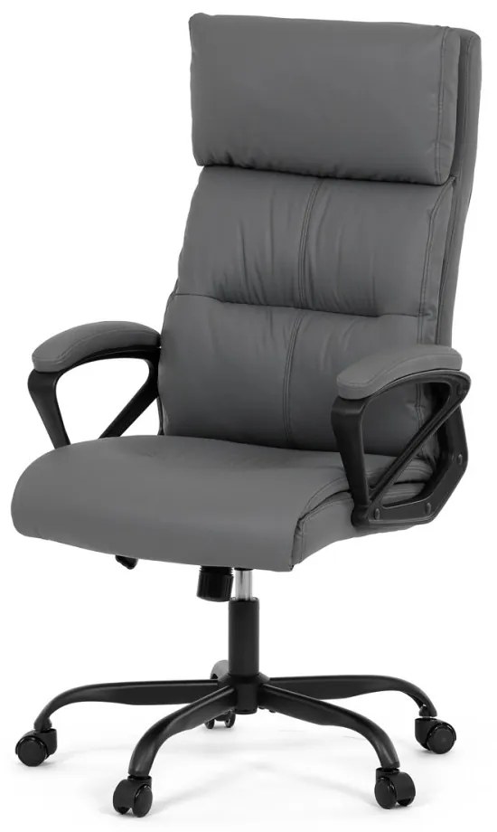 Scaun pivotant de birou confortabil în gri cu tapițerie din piele artificială. KA-Y346