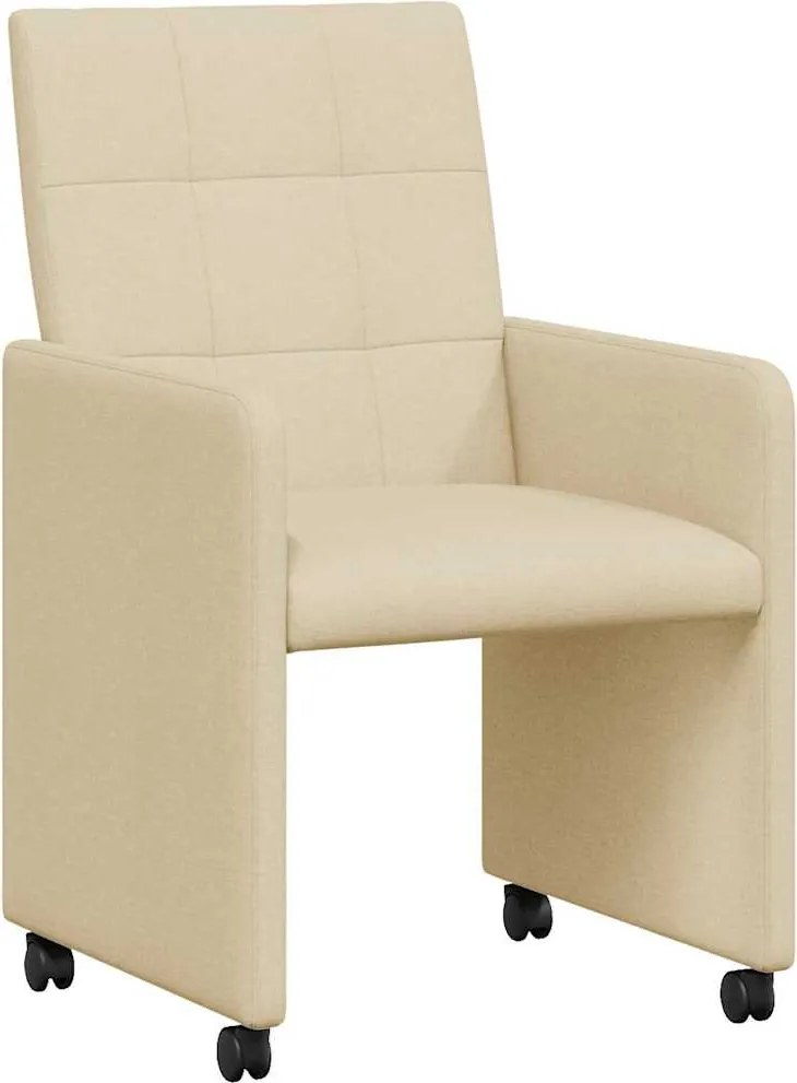 vidaXL Kerekes Étkező Székek 2 pcs Krém 58 x 65 x 94 cm szövet