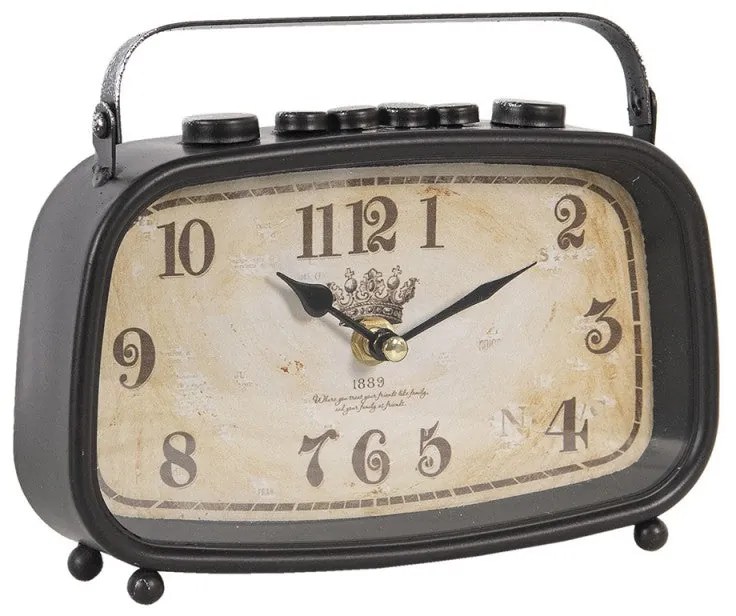 Vintage design asztali óra rádió formájú