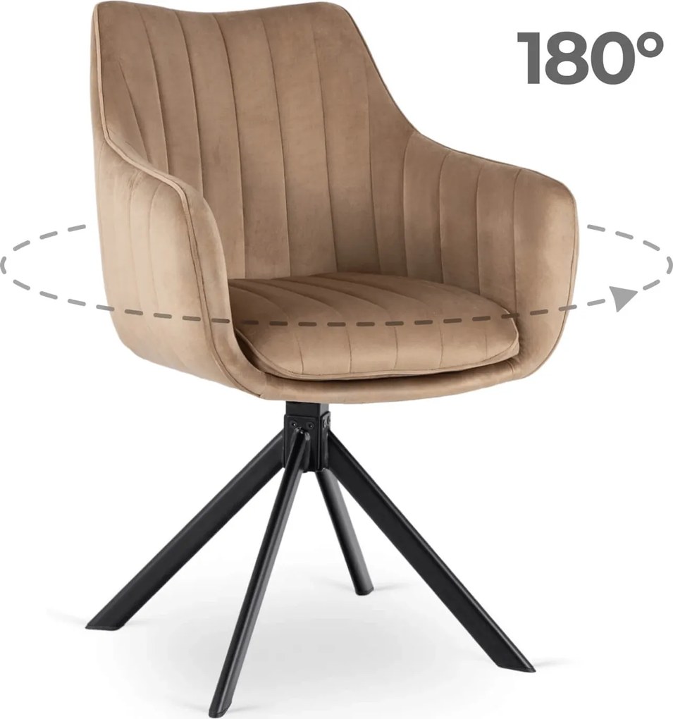 Forgó étkezőszék MUMBAI bézs bársony