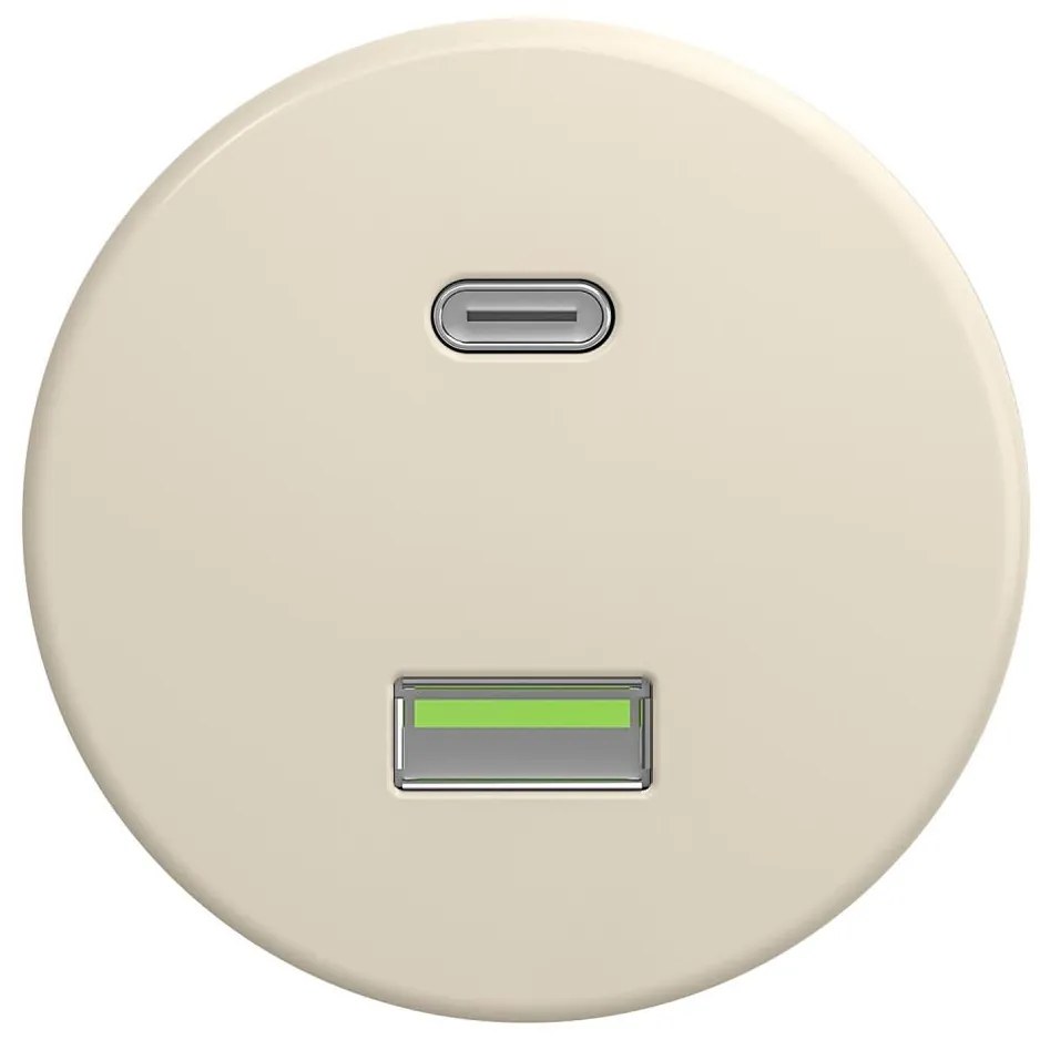 Kliklap - Retro USB aljzat A+C keret nélküli bézs