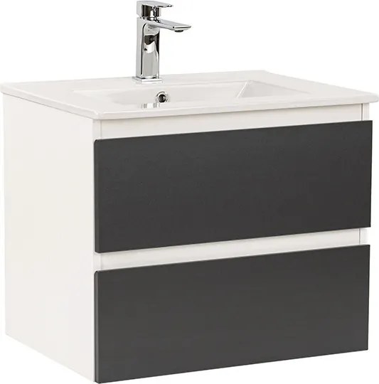 Vario Forte 60 alsó szekrény mosdóval fehér-antracit