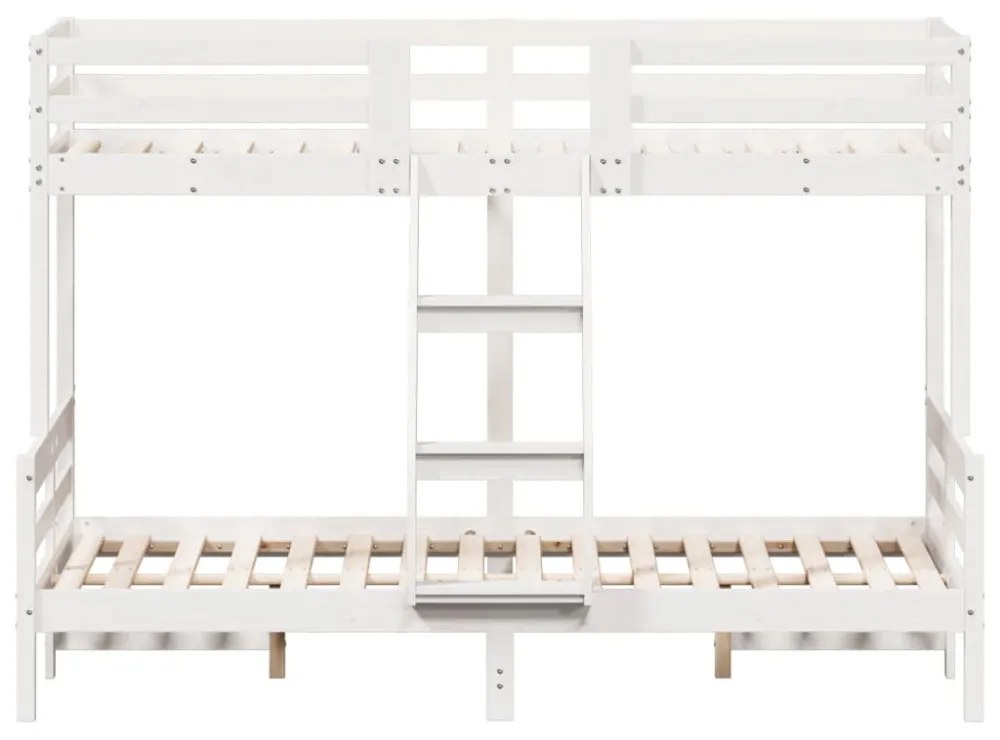 fehér tömör fenyőfa emeletes ágy 80 x 200/120 x 200 cm